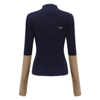 'Nope' / Turtleneck Knit Top • Navy