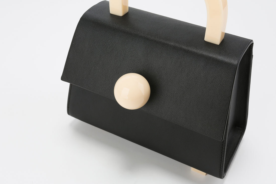 Diva Satchel Bag with Strap • Black