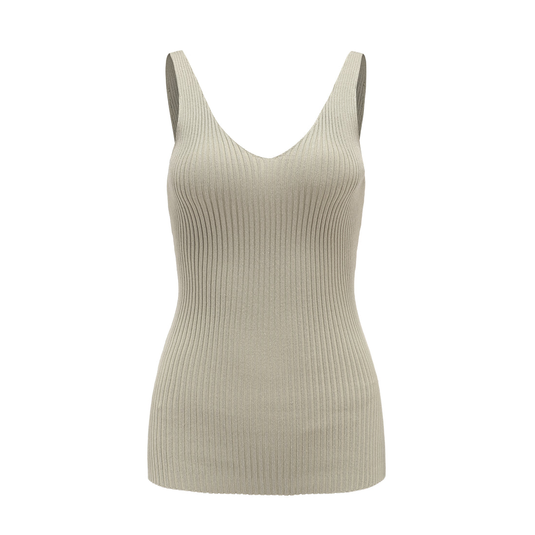 For All Hours / Ribbed Knit Tank Top • Beige