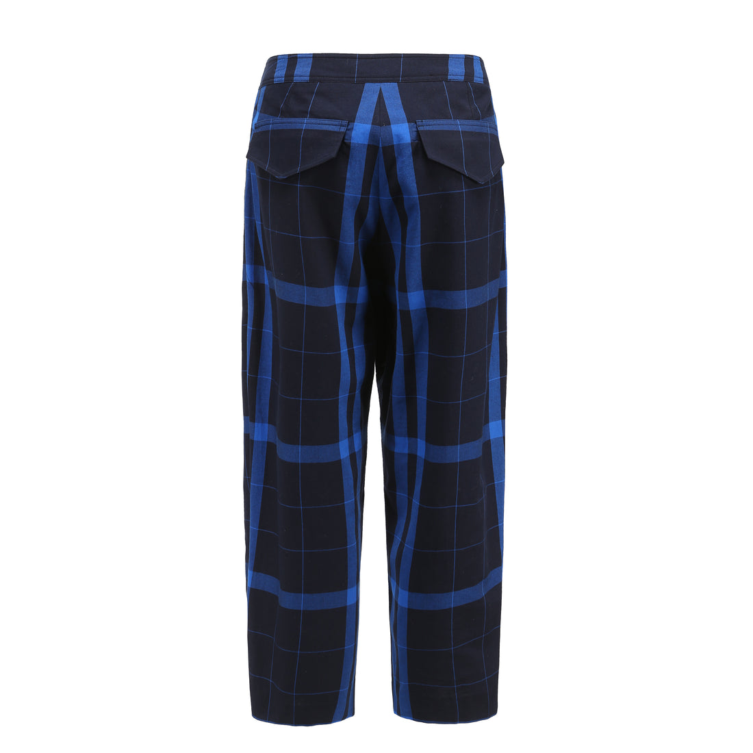 Note to Self / Embroidered Tartan Plaid Pants • Navy