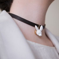 Andres Gallardo / Rabbit Head Leather Choker