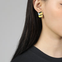 Cuboid Studs • Black & Yellow