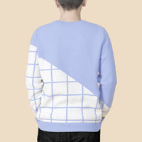 Fill in the Grids / Wool Cashmere-Blend Sweater • Light Blue