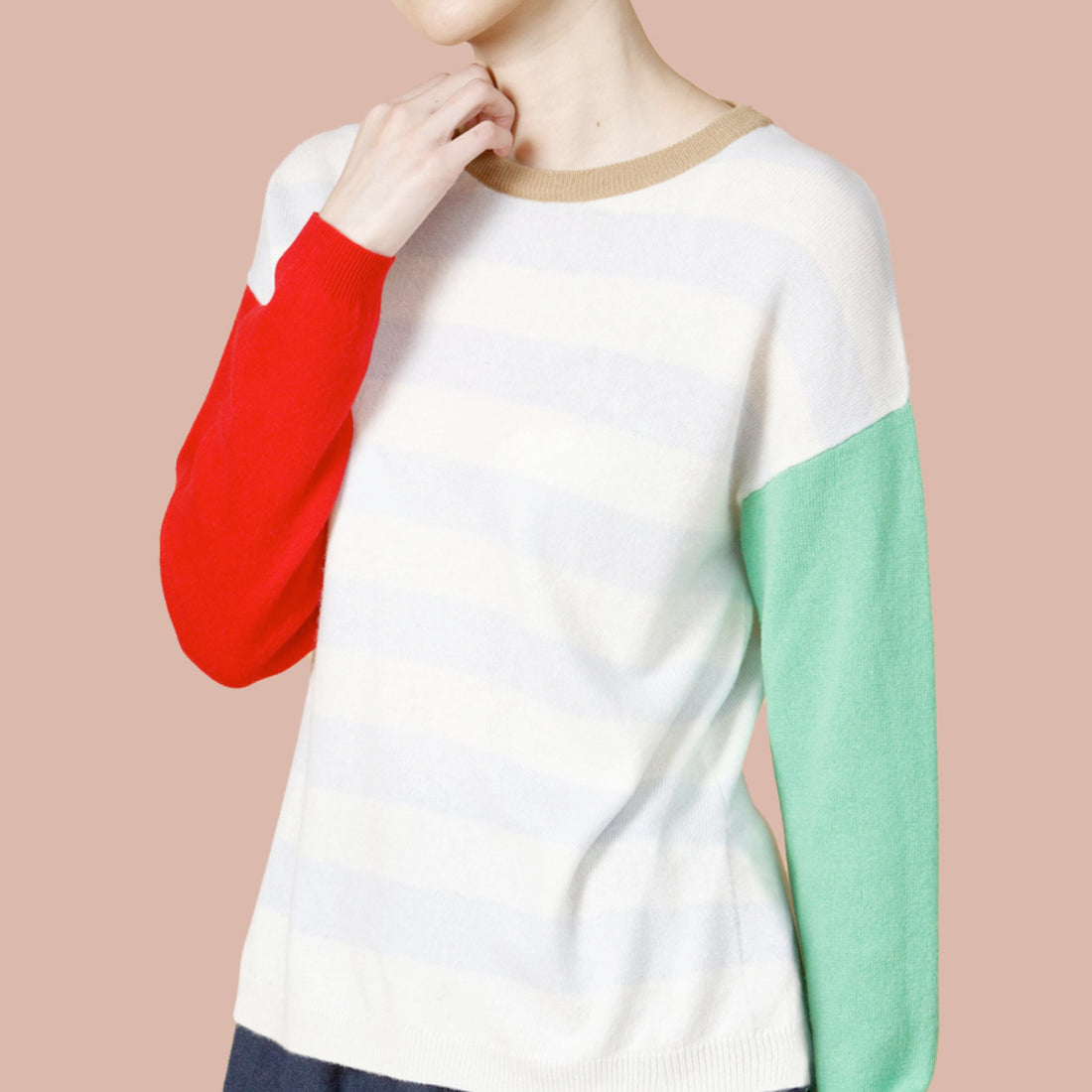 Opposite Ends / Wool Cashmere-Blend Sweater • Red/ Green