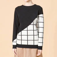 Fill in the Grids / Wool Cashmere-Blend Sweater • Black
