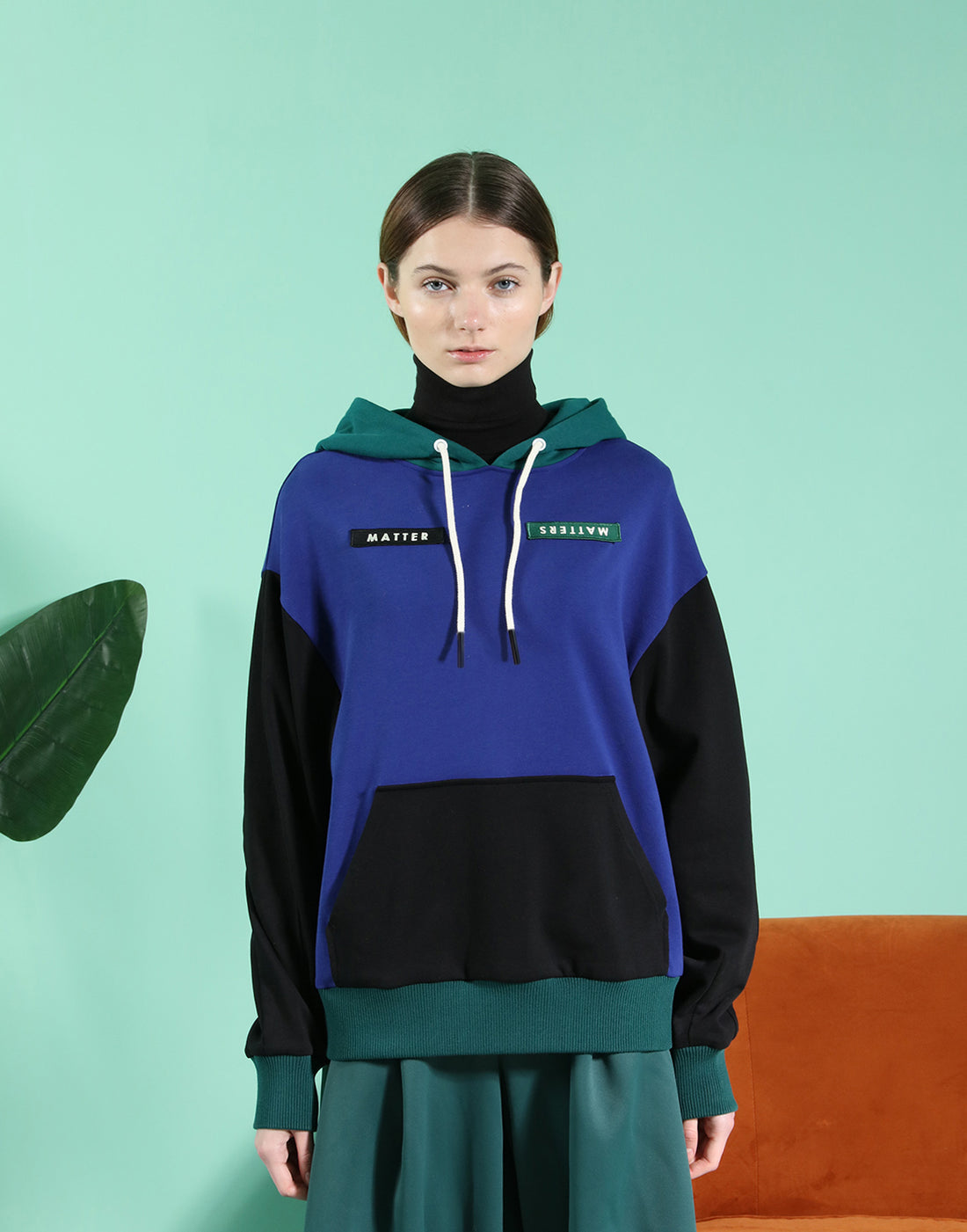 Subdue / Colour-block Hoodies • Electric Blue