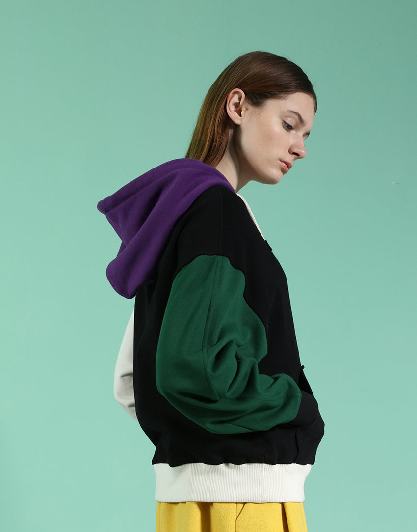 Astute / Colour-block Hoodies • Black
