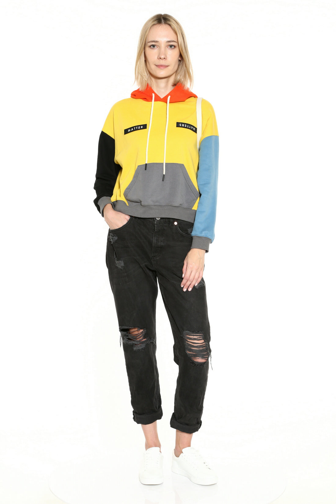 Cheery / Colour-block Hoodies • Yellow