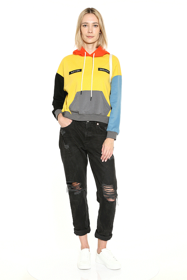 Cheery / Colour-block Hoodies • Yellow