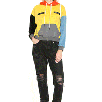 Cheery / Colour-block Hoodies • Yellow