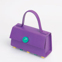 Mini Trapezoid Satchel Bag with Strap • Purple