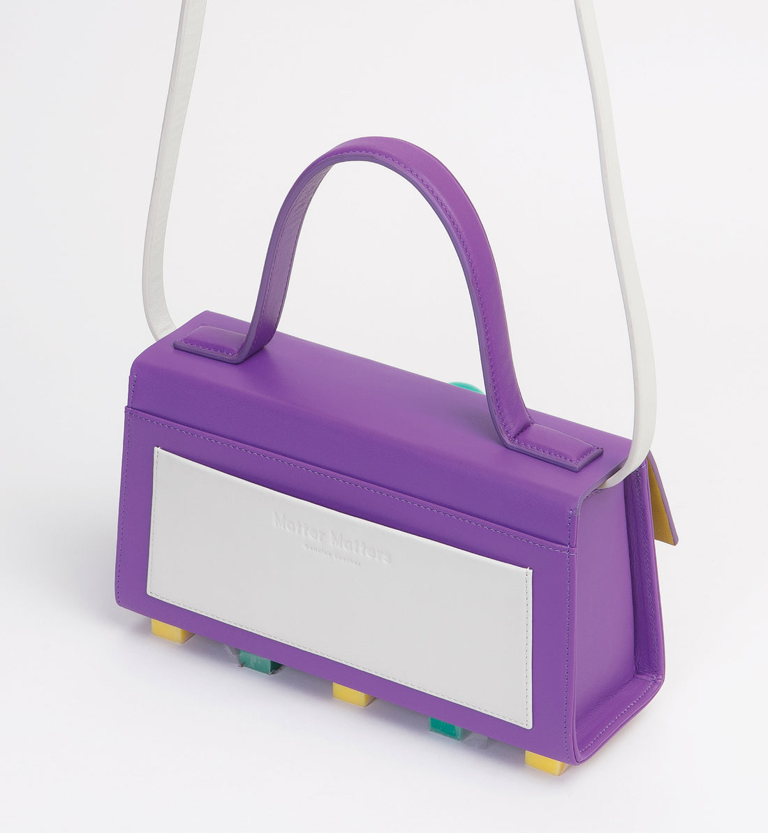 Mini Trapezoid Satchel Bag with Strap • Purple