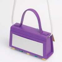 Mini Trapezoid Satchel Bag with Strap • Purple