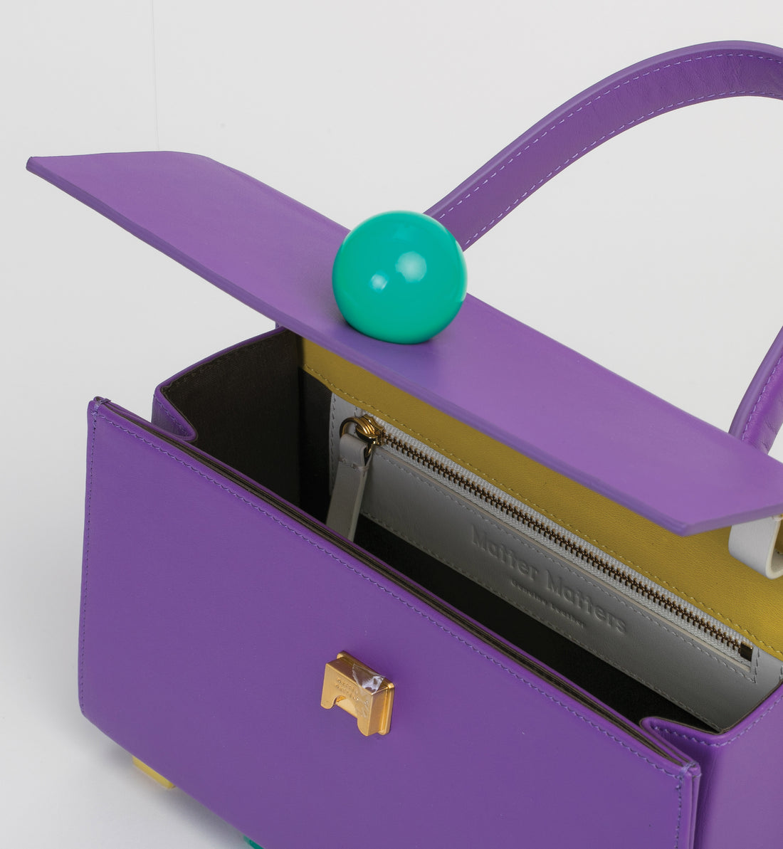 Mini Trapezoid Satchel Bag with Strap • Purple