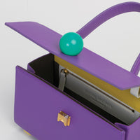 Mini Trapezoid Satchel Bag with Strap • Purple