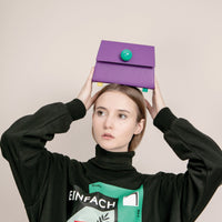Mini Trapezoid Belt & Shoulder Bag • Purple