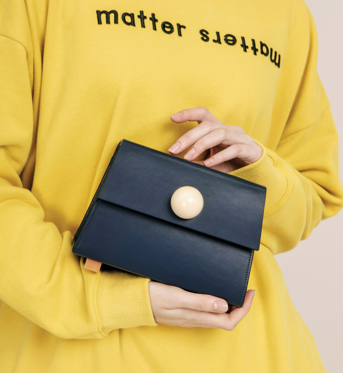 Mini Trapezoid Belt & Shoulder Bag • Navy