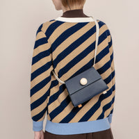 Mini Trapezoid Belt & Shoulder Bag • Navy