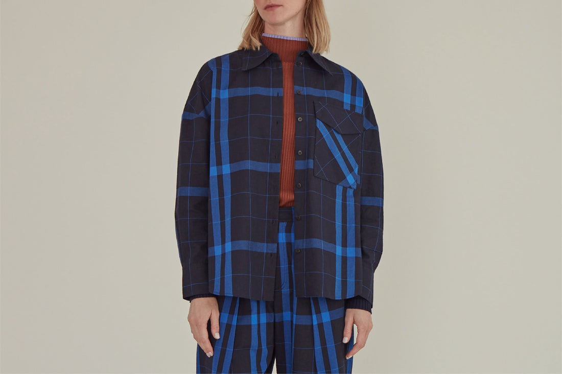 Note to Self / Tartan Plaid Shirt • Navy