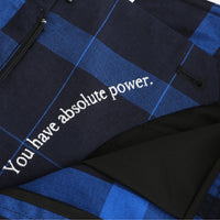 Note to Self / Embroidered Tartan Plaid Pants • Navy