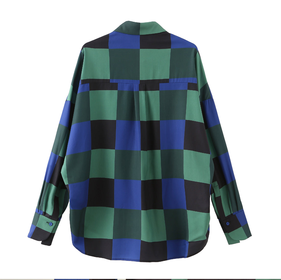 Decka / Checkered Loose Fit Capri Shirt • Green