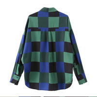 Decka / Checkered Loose Fit Capri Shirt • Green