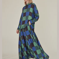 Decka / Checkered Loose Fit Capri Shirt • Green