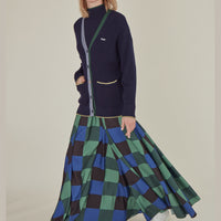 Decka / Checkered Maxi Skirt • Green