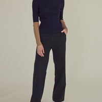 'HELLO' / Straight Fit Trousers • Navy