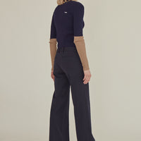 'HELLO' / Straight Fit Trousers • Navy