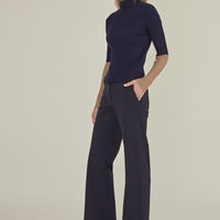 'HELLO' / Straight Fit Trousers • Navy