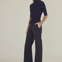 'HELLO' / Straight Fit Trousers • Navy
