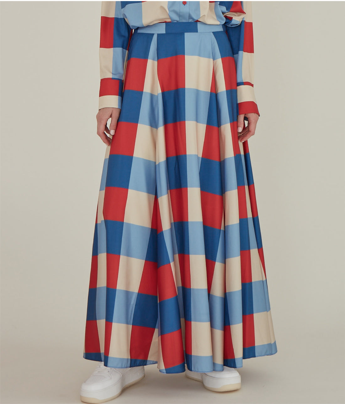 Secka / Checkered Maxi Skirt • Red