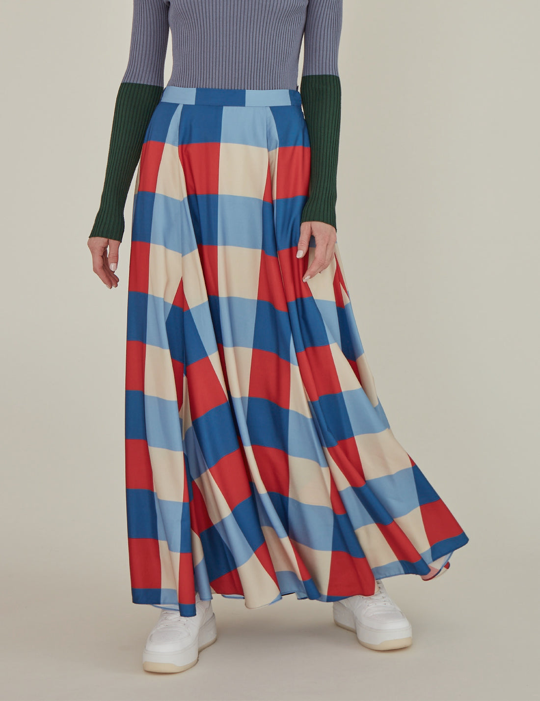 Secka / Checkered Maxi Skirt • Red