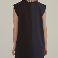 'So,' / Embroidered Two-Tone Suit Vest • Navy & Black