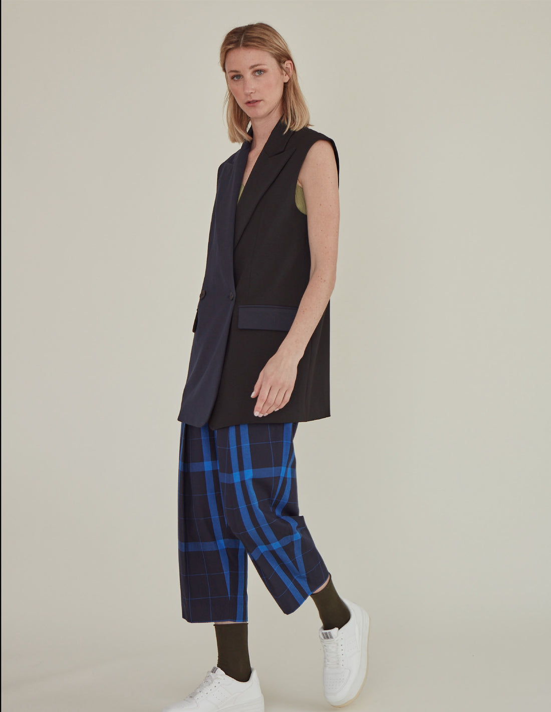 'So,' / Embroidered Two-Tone Suit Vest • Navy & Black