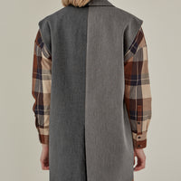 'So,' / Embroidered Two-Tone Suit Vest • Grey Twill