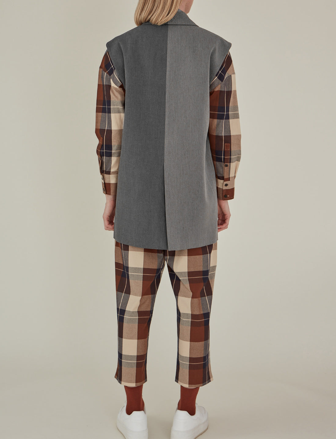'So,' / Embroidered Two-Tone Suit Vest • Grey Twill