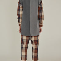 'So,' / Embroidered Two-Tone Suit Vest • Grey Twill