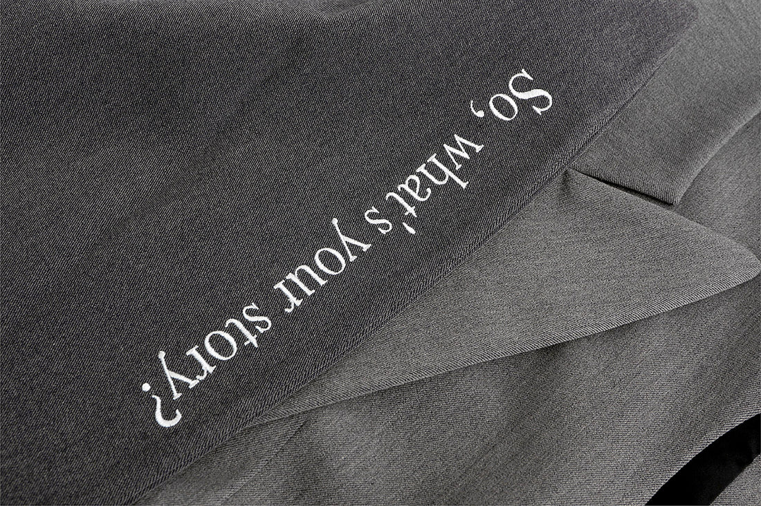 'So,' / Embroidered Two-Tone Suit Vest • Grey Twill