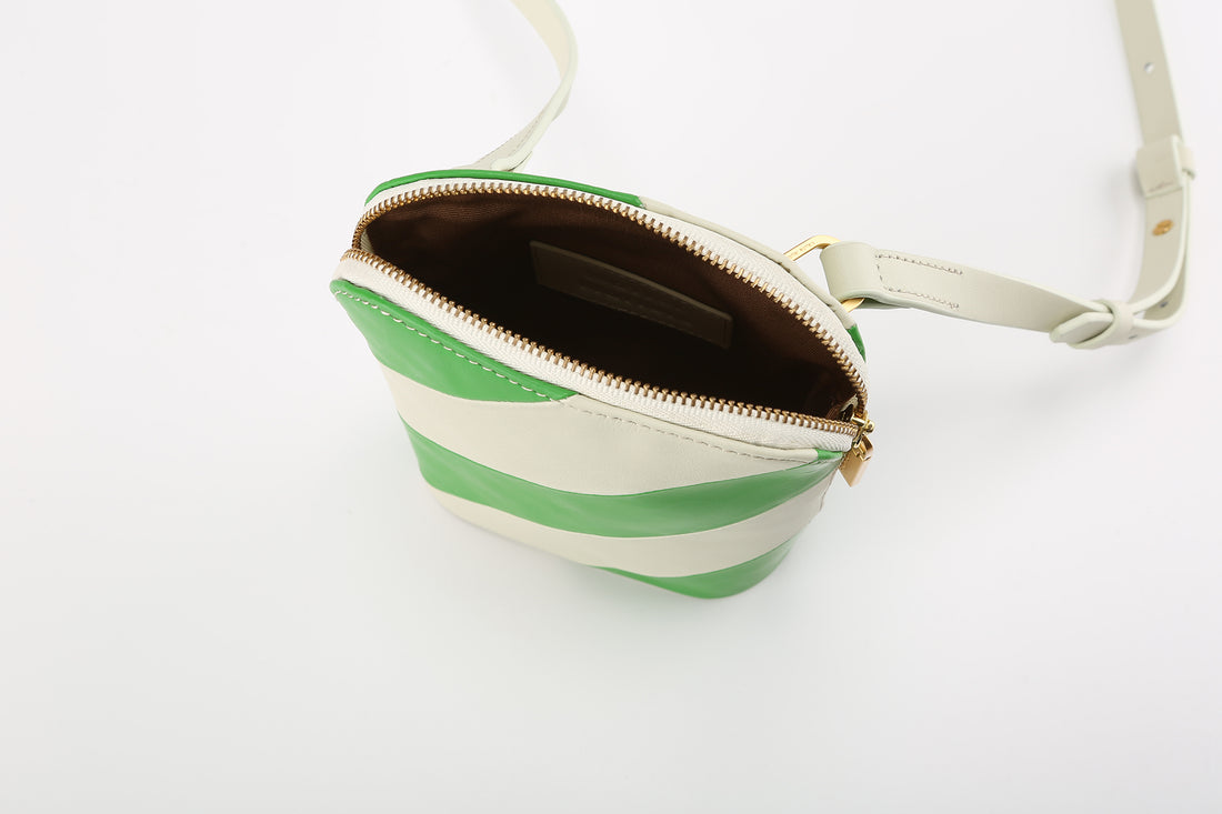 Mini Hama Shoulder Bag • Beige / Kelly Green