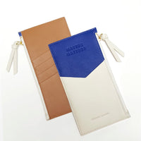 Mini Zipped Pouch • Blue / Beige