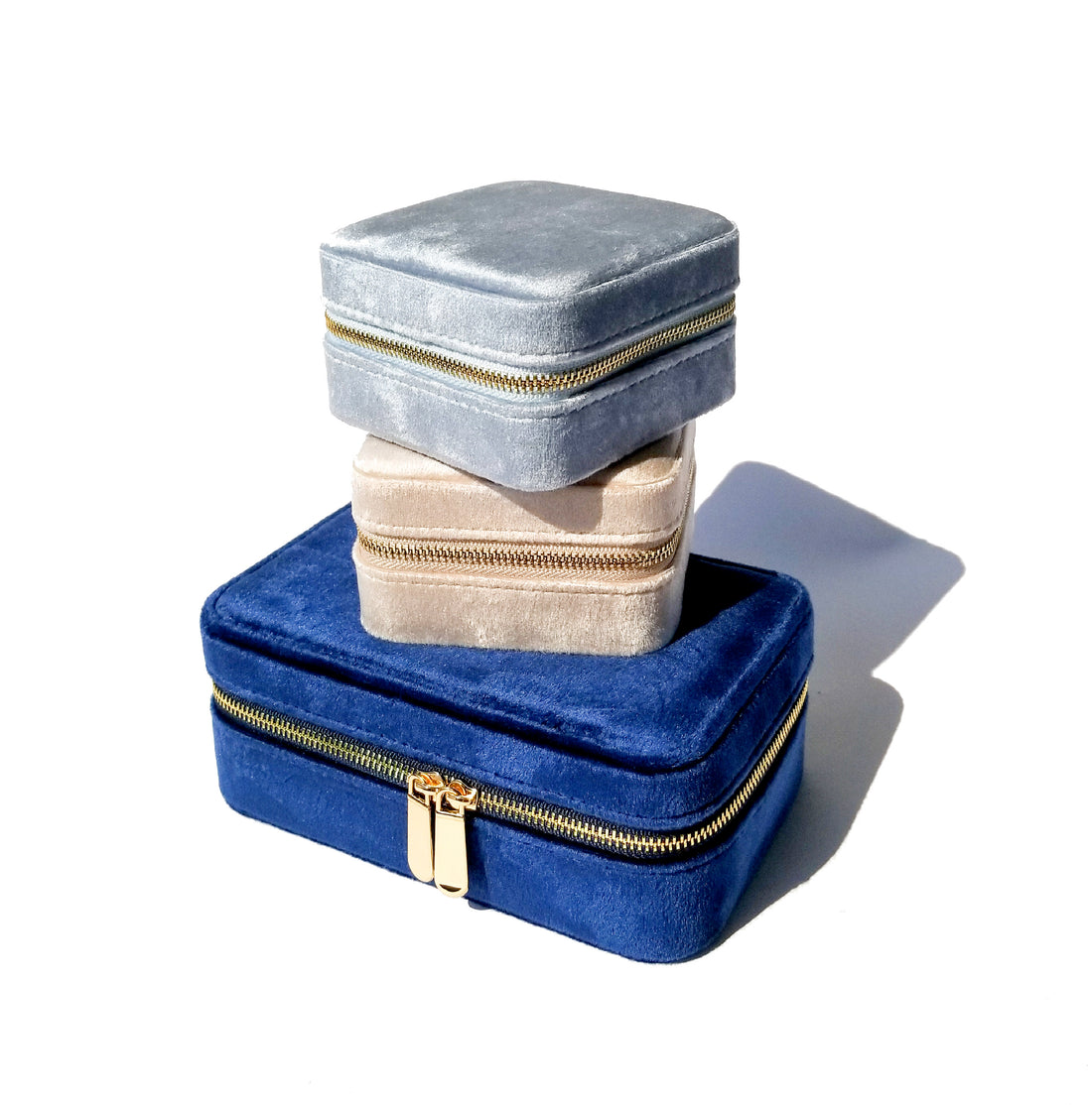 Velvet Jewellery Case • Sunrise Blue