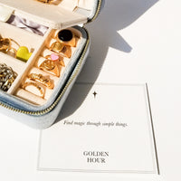 Velvet Jewellery Case • Sunrise Blue