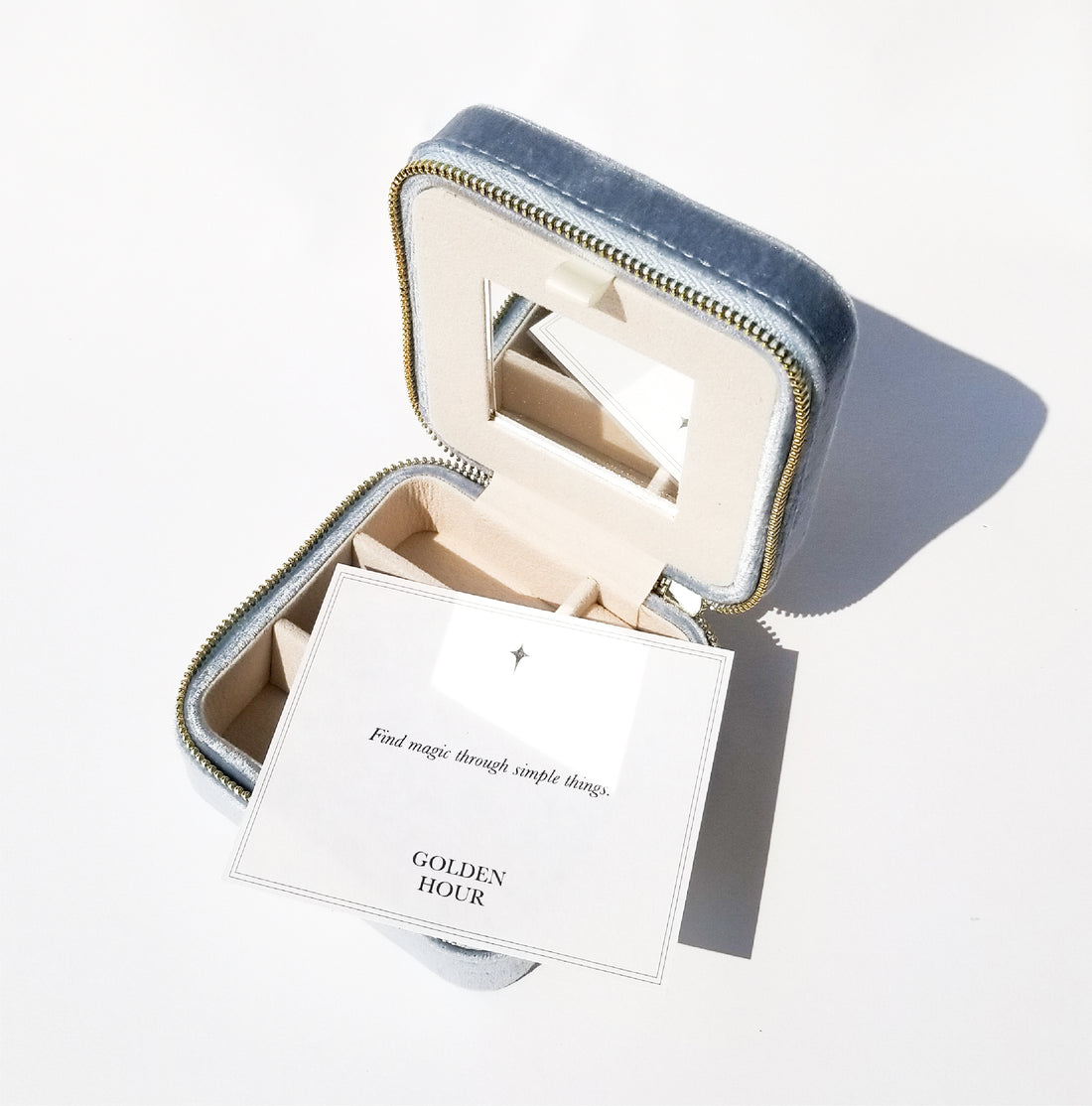 Velvet Jewellery Case • Sunrise Blue