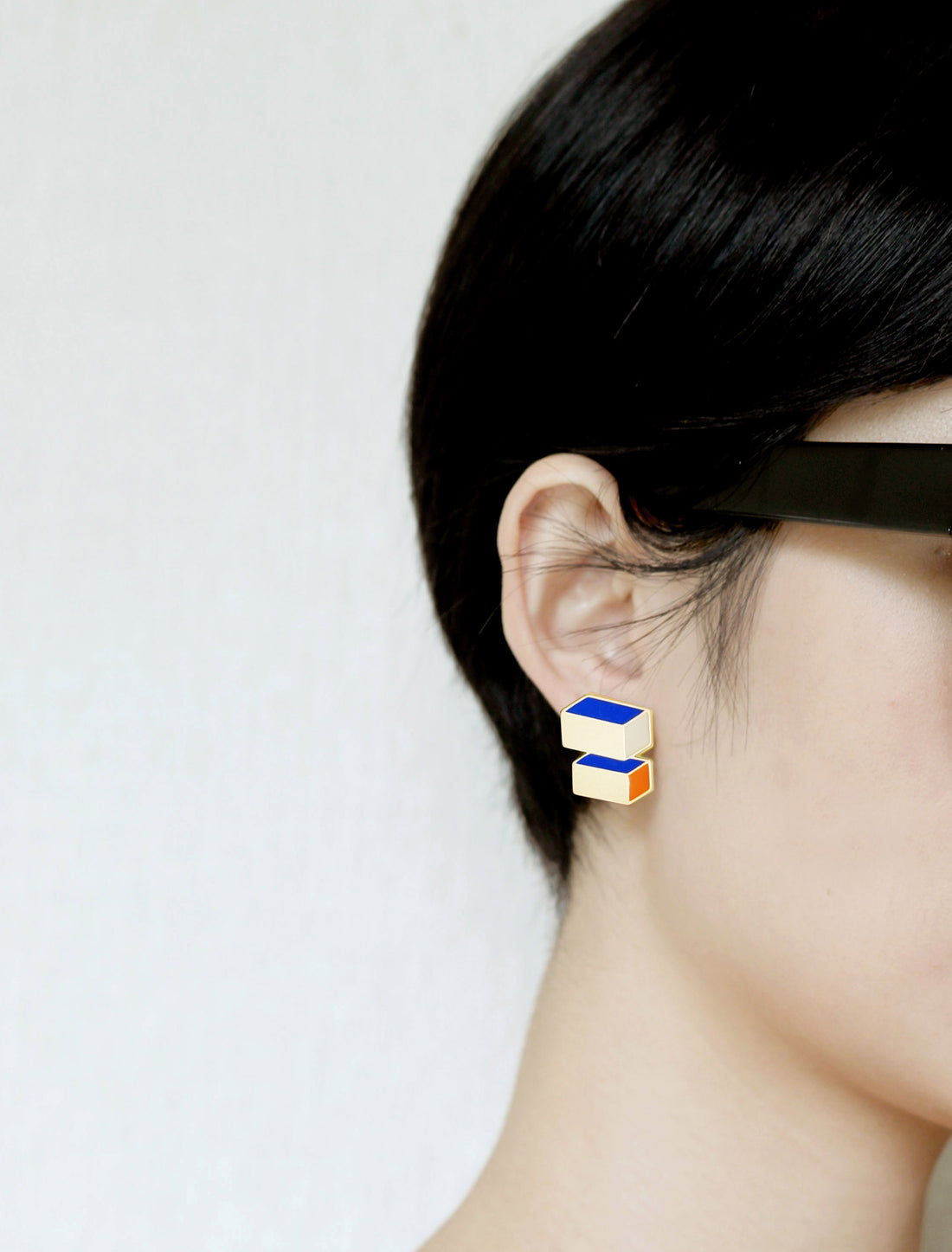 Cuboid Studs • Blue & Orange