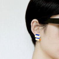 Cuboid Studs • Blue & Orange