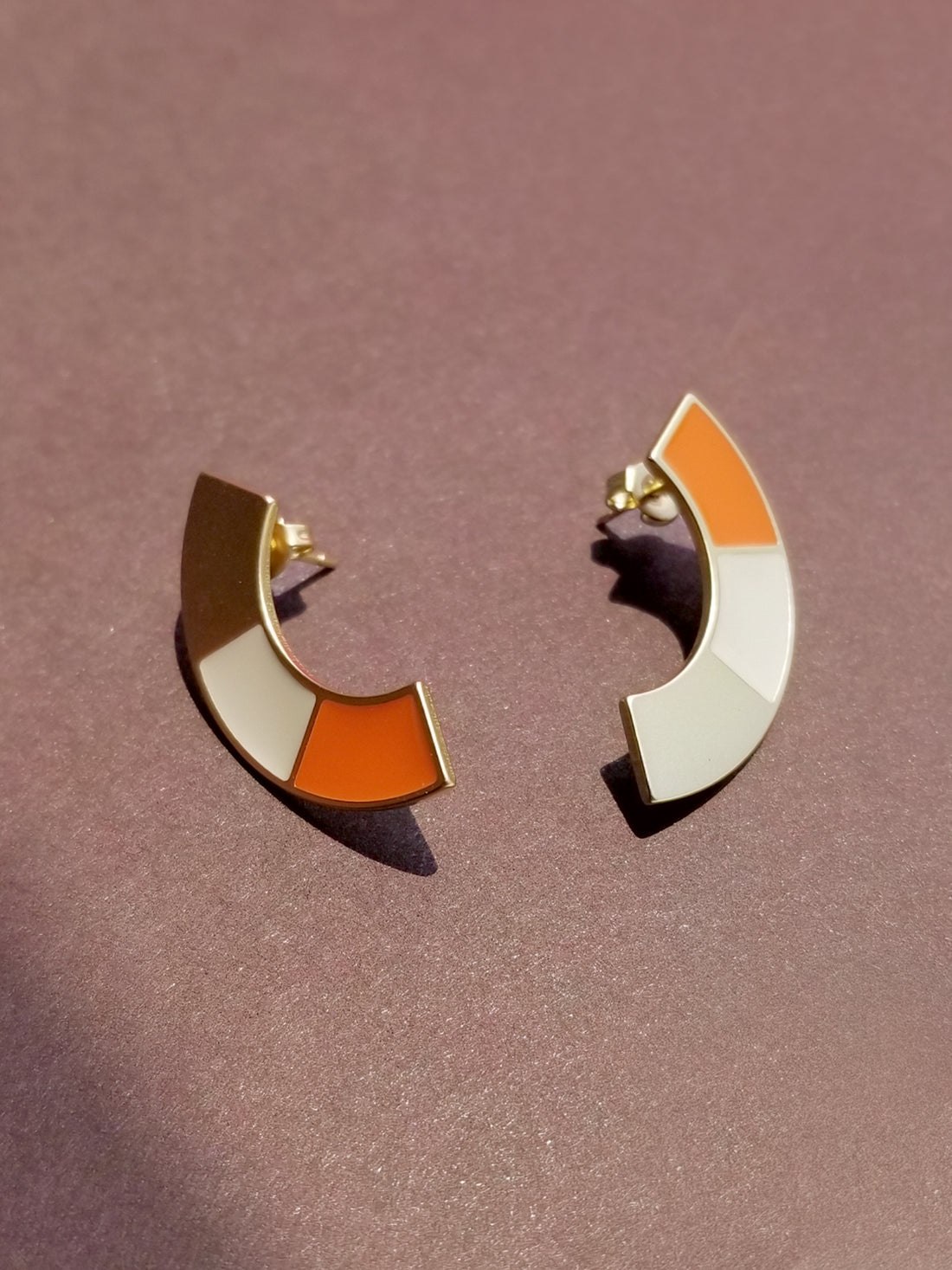 Disc Earrings • Orange