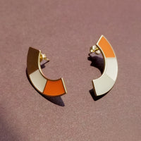Disc Earrings • Orange