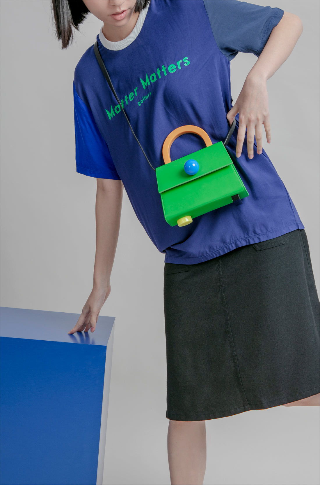 Diva Satchel Bag with Strap • Kelly Green